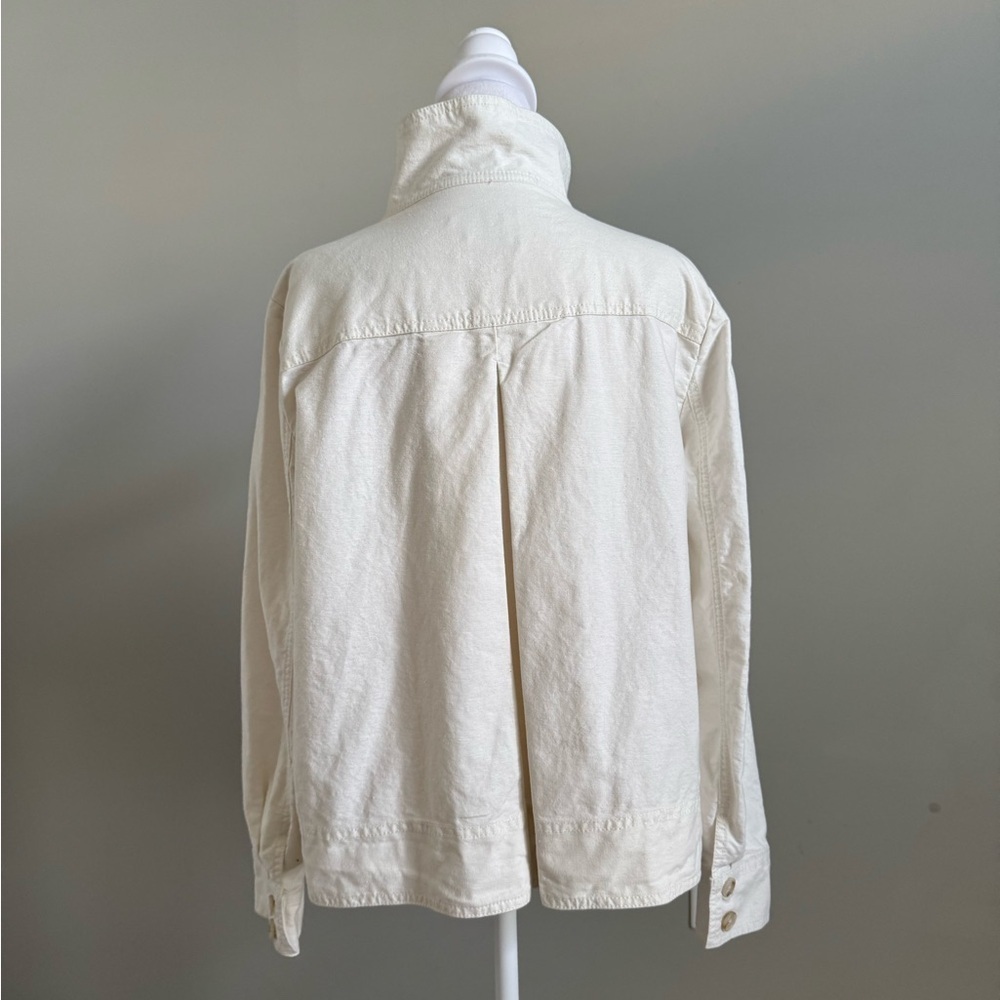 LOFT Off-White Linen Blend Utility Jacket Medium - Picture 4 of 8